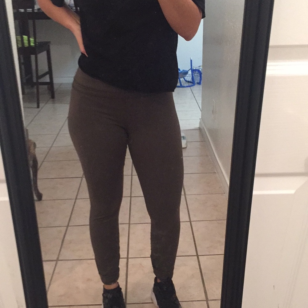 Forever 21 high waist active leggings dark green
